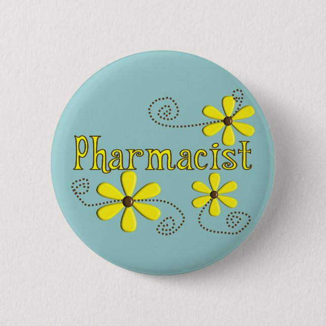 Pharmacist Gifts, Yellow Daisies 6 Cm Round Badge (Front)