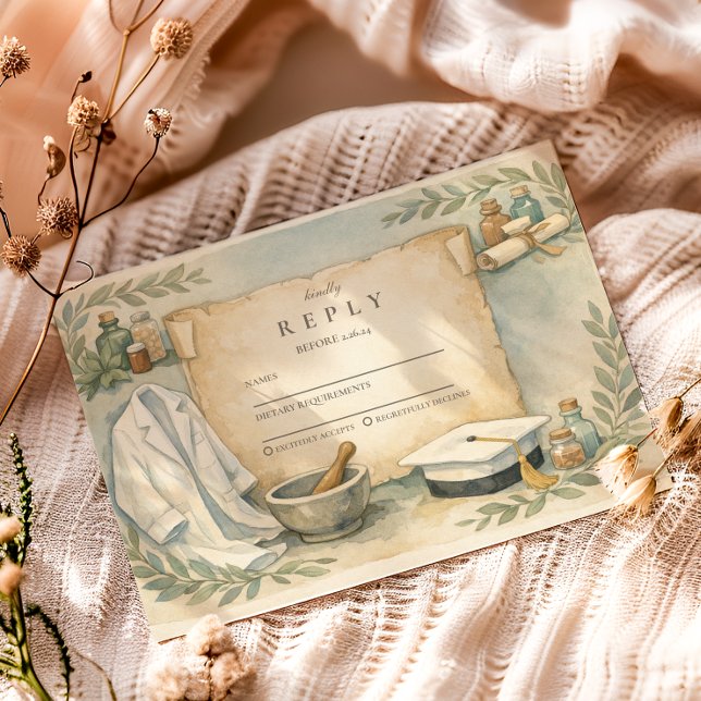 Pharmacist Graduation Celebration RSVP Card (Creator Uploaded)