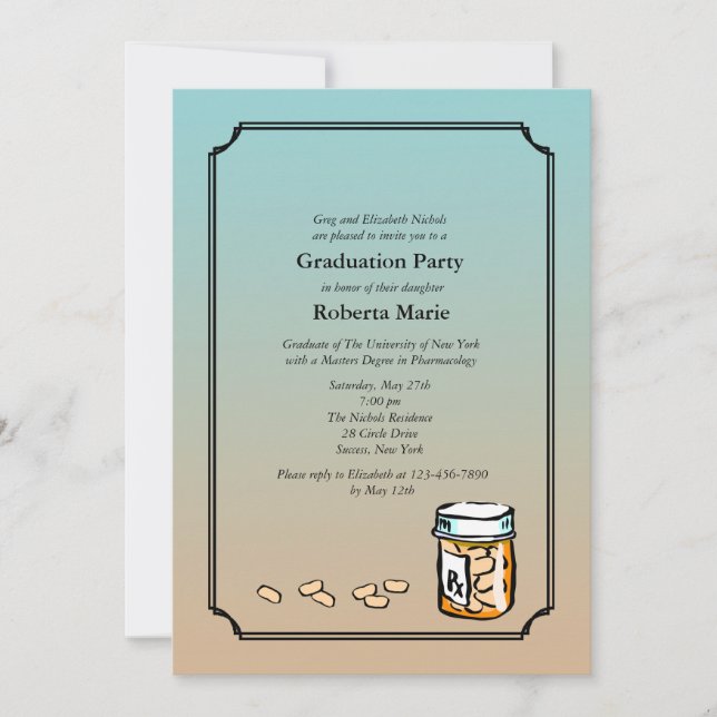 Pharmacist Graduation Invitation (Front)