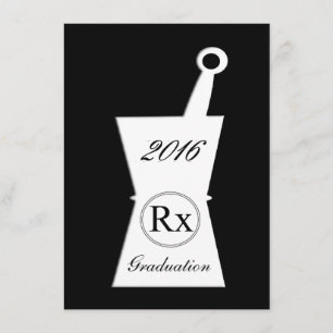 Pharmacist Graduation Party Black Invitation