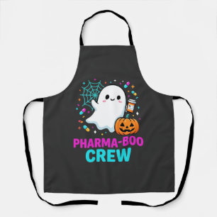 Pharmacist Halloween Pharma-Boo Crew Ghost Design_ Apron