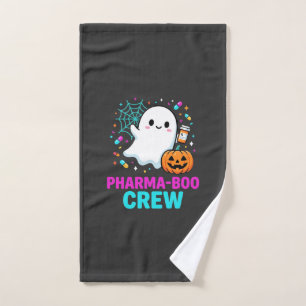 Pharmacist Halloween Pharma-Boo Crew Ghost Design_ Hand Towel