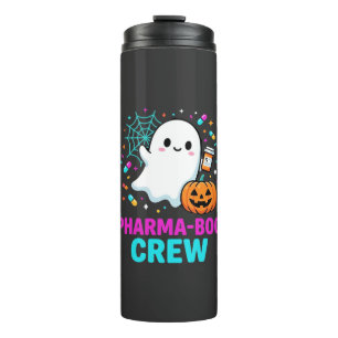 Pharmacist Halloween Pharma-Boo Crew Ghost Design_ Thermal Tumbler