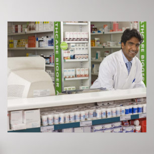 Pharmacist in a pharmacy poster