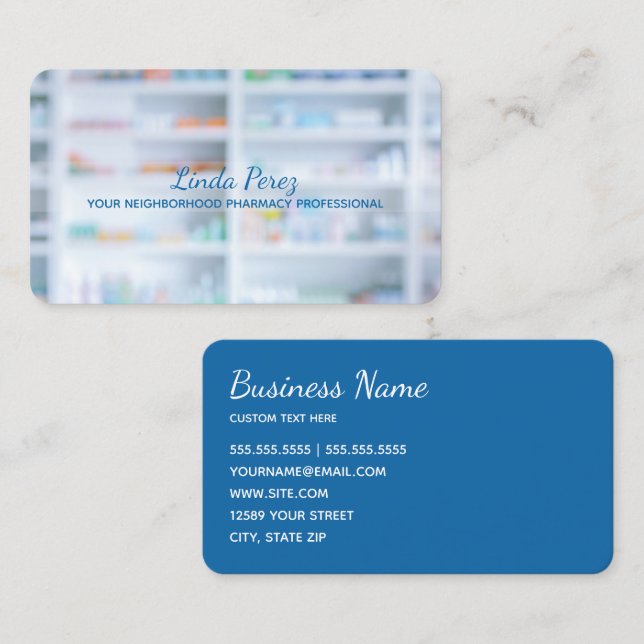 Pharmacist Medication Business Card (Front/Back)