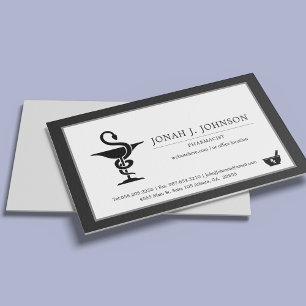 Pharmacist Minimalist Black Border Business Card