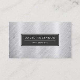 Pharmacist - Modern Brushed Metal Look Business Card