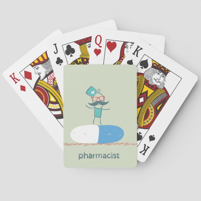 Pharmacist On A Tablet Playing Cards (Back)
