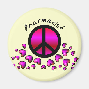 Pharmacist Peace & Hearts Design Gifts Magnet