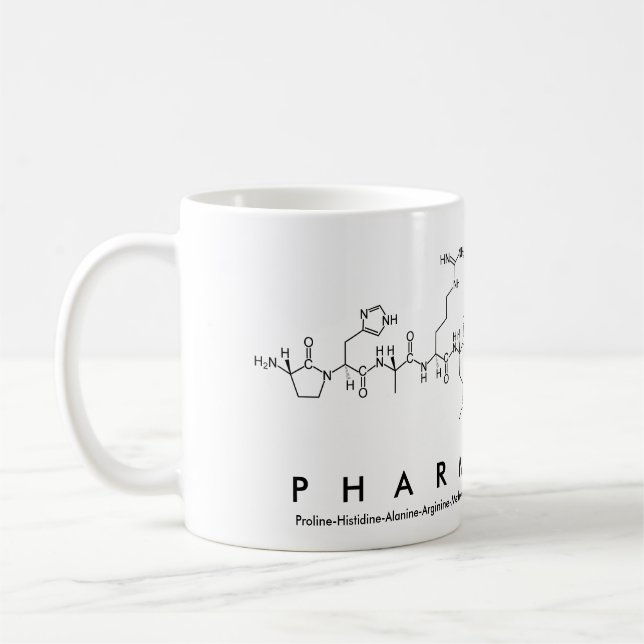 Pharmacist peptide word mug (Left)