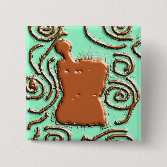 PHARMACIST Pestle & Mortar Design Gifts 15 Cm Square Badge (Front)