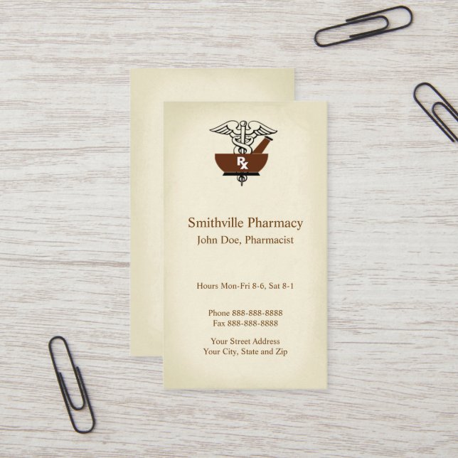 Pharmacist Pharmacy Business Card (Front/Back In Situ)