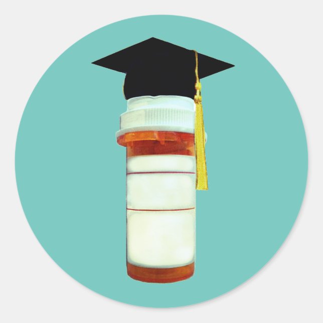 Pharmacist Pharmacy School Graduation Classic Round Sticker (Front)