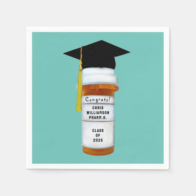 Pharmacist Pharmacy School Graduation Napkin (Front)