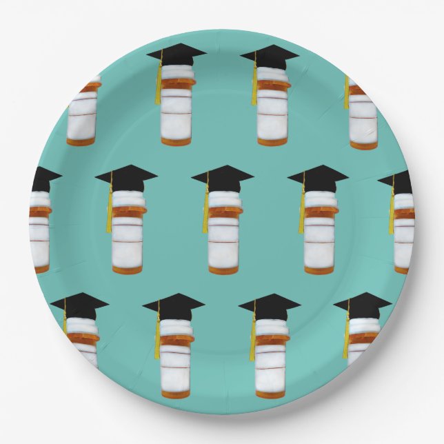 Pharmacist Pharmacy School Graduation Paper Plate (Front)