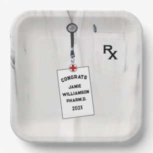 Pharmacist Pharmacy School Graduation Paper Plate