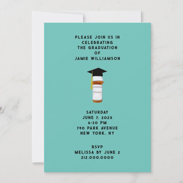 Pharmacist Pharmacy School Graduation Party Invitation (Front)