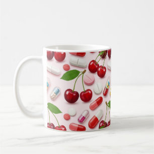 Pharmacist Pink Pills Red Cherries Coffee Mug