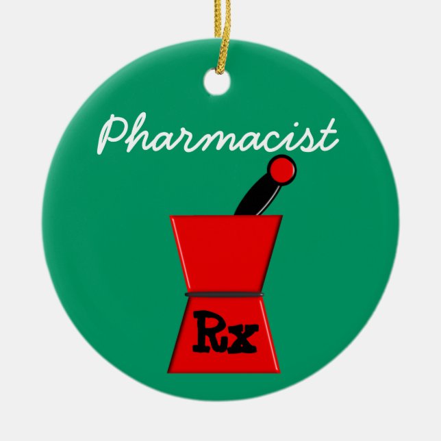 Pharmacist Prescription Christmas Ornament (Front)
