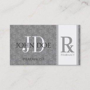 Pharmacist/Prescription Pharmacy Blue Grey Marble Business Card
