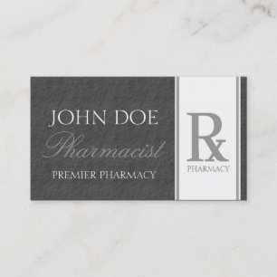 Pharmacist Prescription Pharmacy Dark Grey Slate Business Card