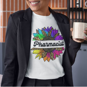 Pharmacist Profession Rainbow Sunflower T-Shirt