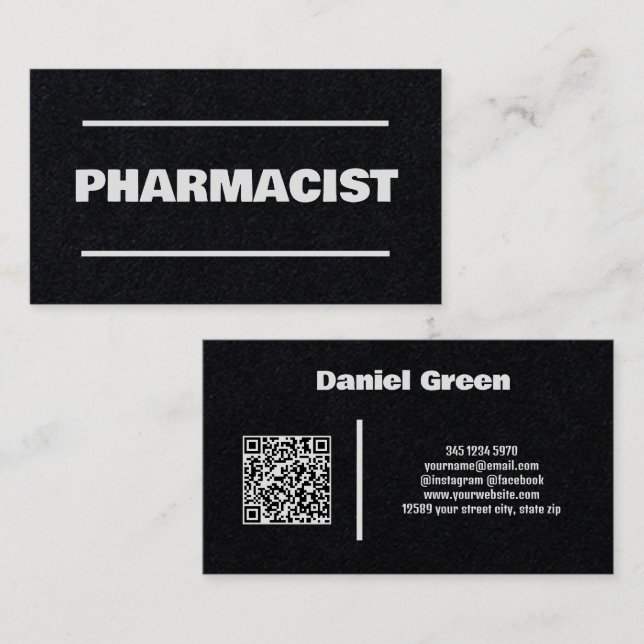 Pharmacist QR Kraft Business Card (Front/Back)
