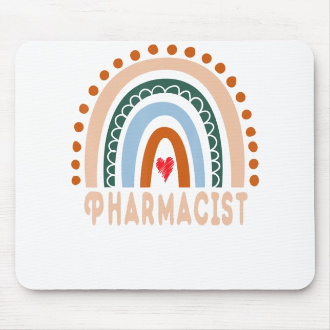 Pharmacist Rainbow Cute Appreciation Essential Wor Mouse Pad (Front)