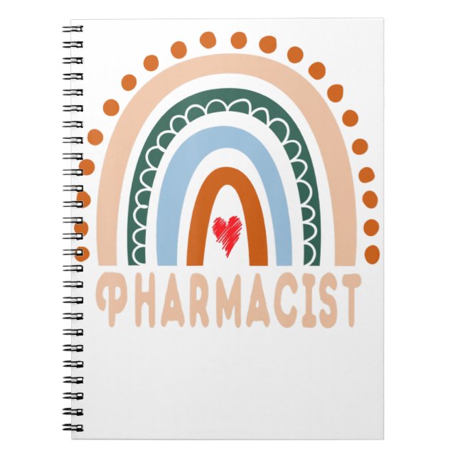 Pharmacist Rainbow Cute Appreciation Essential Wor Notebook (Front)