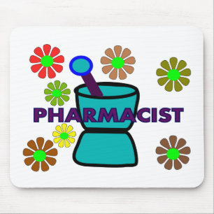 "Pharmacist" Retro Flowers T-Shirts & Gifts Mouse Pad