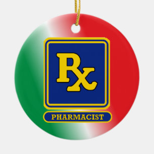 Pharmacist RX Shield Custom Ceramic Ornament