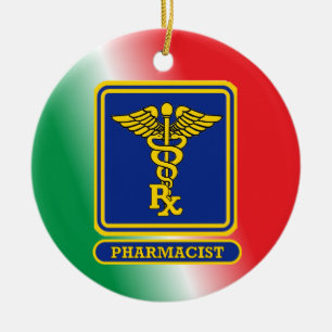 Pharmacist Shield Custom Ceramic Tree Decoration