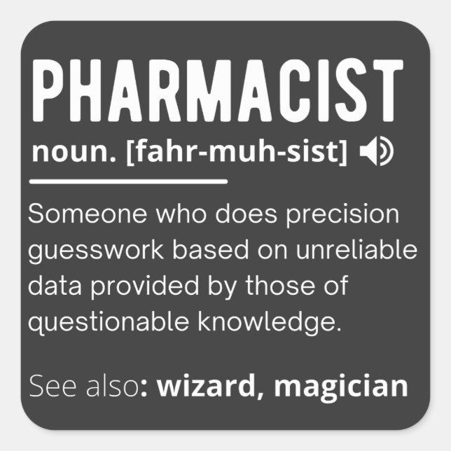 pharmacist square sticker (Front)