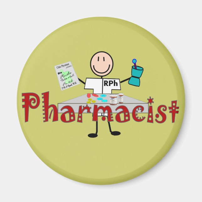 Pharmacist Stick Person--Gifts Magnet (Front)