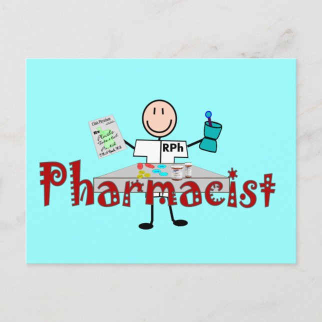 Pharmacist Stick Person--Gifts Postcard (Front)