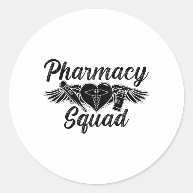 Pharmacist Technician Medicine Tech Pharmacy Squad Classic Round Sticker (Front)