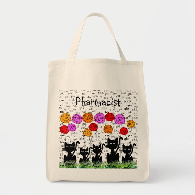Pharmacist With Rx Abbreviations and Cats Tote Bag (Front)