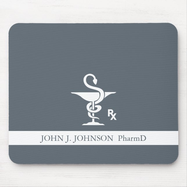 Pharmacology Bowl of Hygenia Symbol Custom Name Mouse Pad (Front)