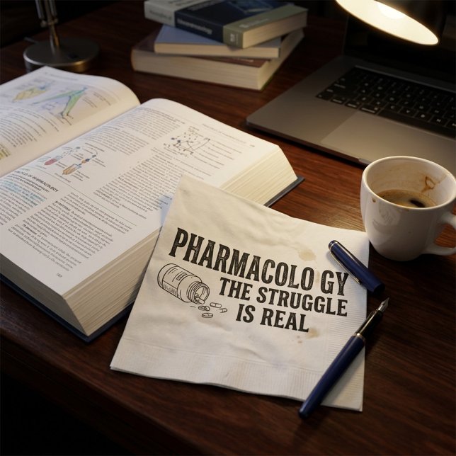Pharmacology The Struggle Is Real Funny Pharmacy  Napkin (Creator Uploaded)