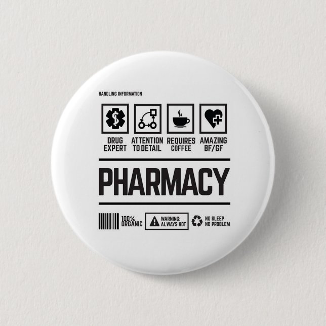 pharmacy 6 cm round badge (Front)