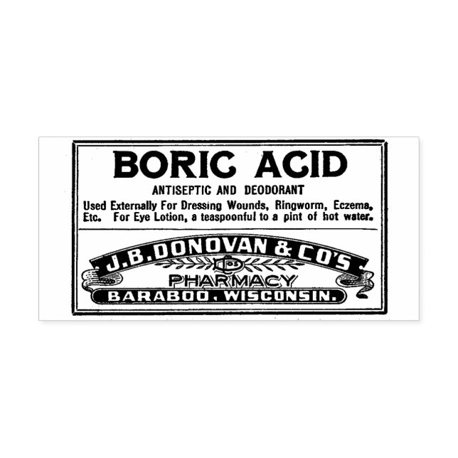 Pharmacy Apothecary Vintage Label Rubber Stamp (Imprint)