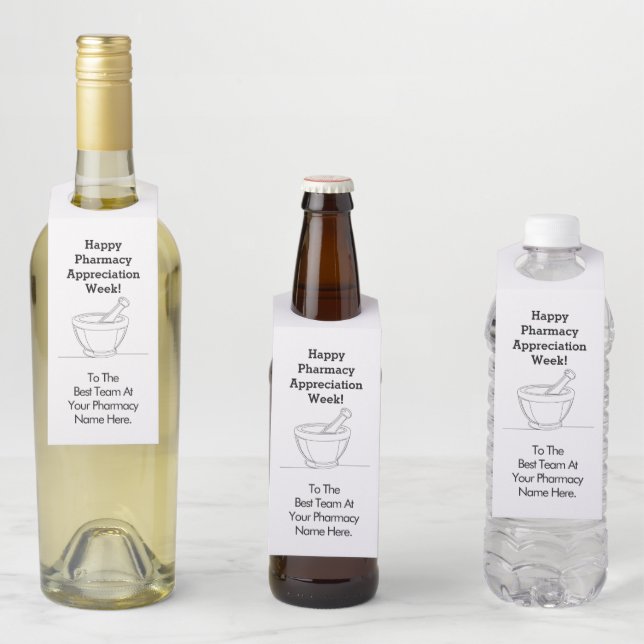 Pharmacy Appreciation Week Wine Bottle Hanger Tag (In Situ)