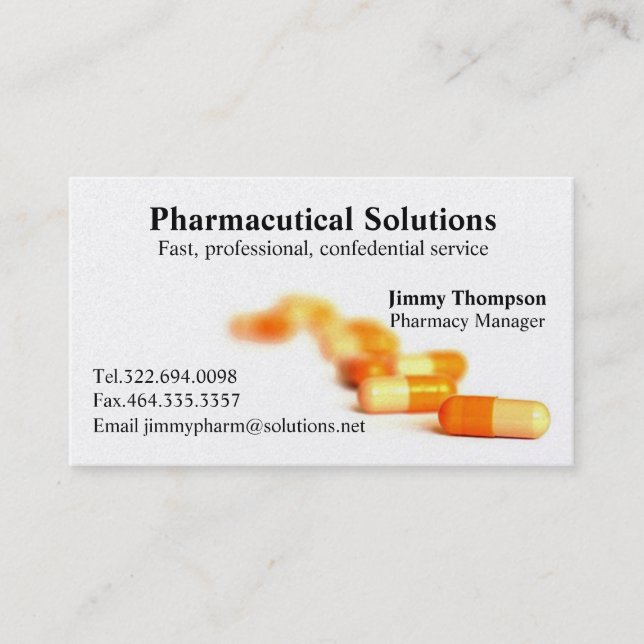 Pharmacy Business Cards Pharmacist (Front)