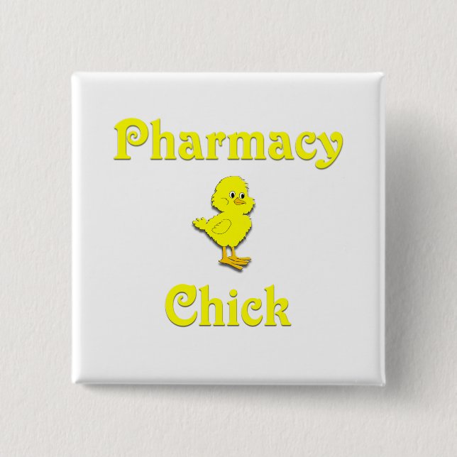 Pharmacy Chick 15 Cm Square Badge (Front)