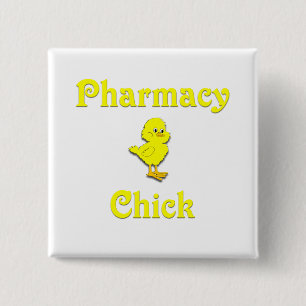 Pharmacy Chick 15 Cm Square Badge