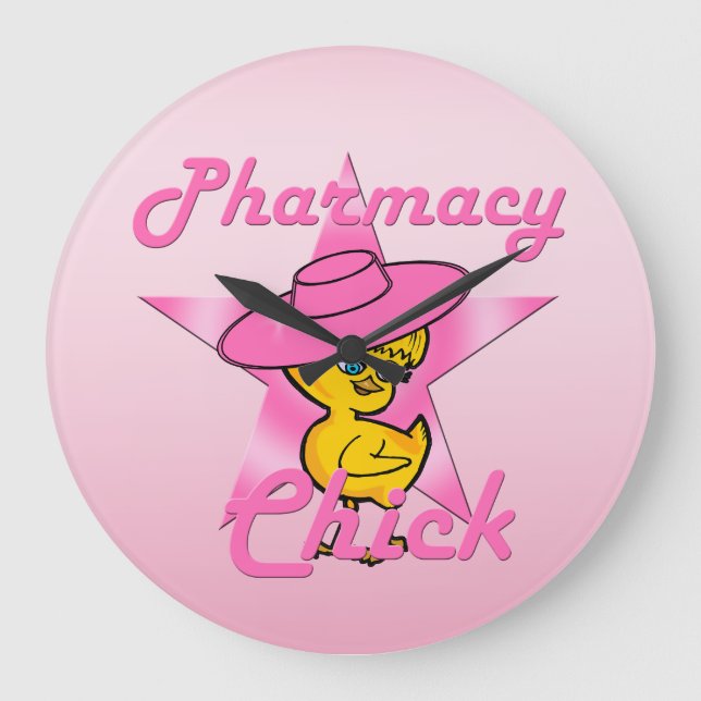Pharmacy Chick #8 Large Clock (Front)