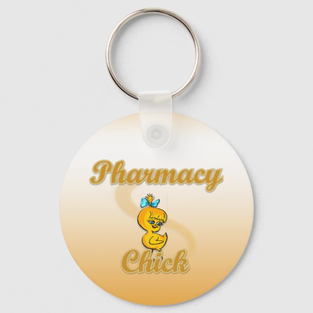 Pharmacy Chick Key Ring (Front)
