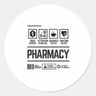 pharmacy classic round sticker