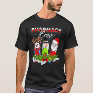 Pharmacy Crew Christmas Pills Snowman Reindeer San T-Shirt