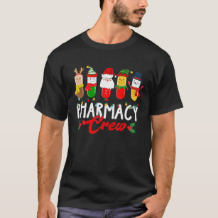 Pharmacy Crew Christmas Pills Snowman Technician P T-Shirt